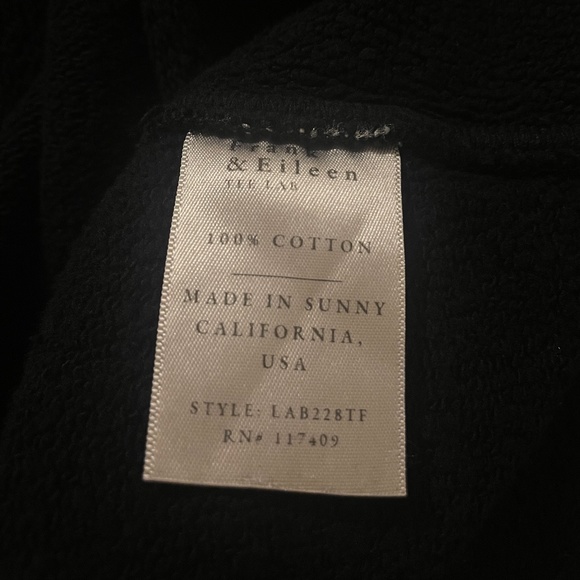 Frank & Eileen Top Audrey Funnel Neck Capelet Triple Fleece Black - Picture 6 of 6